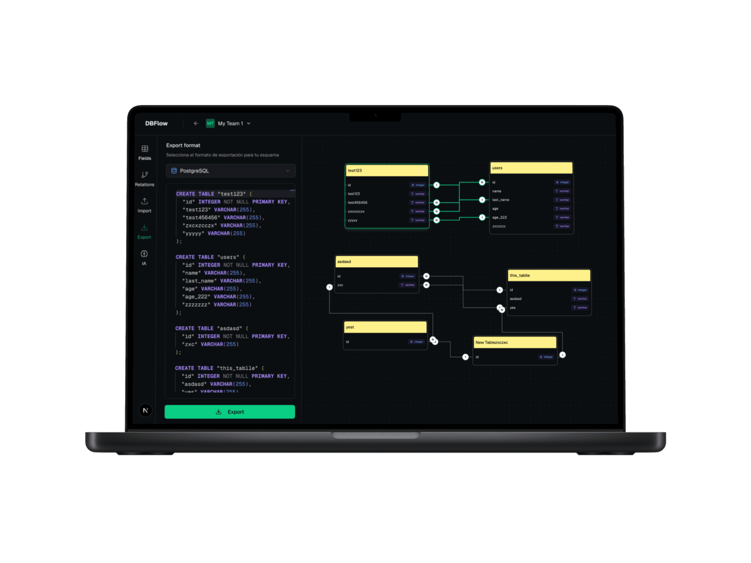 DBFlow - Export and Visualization